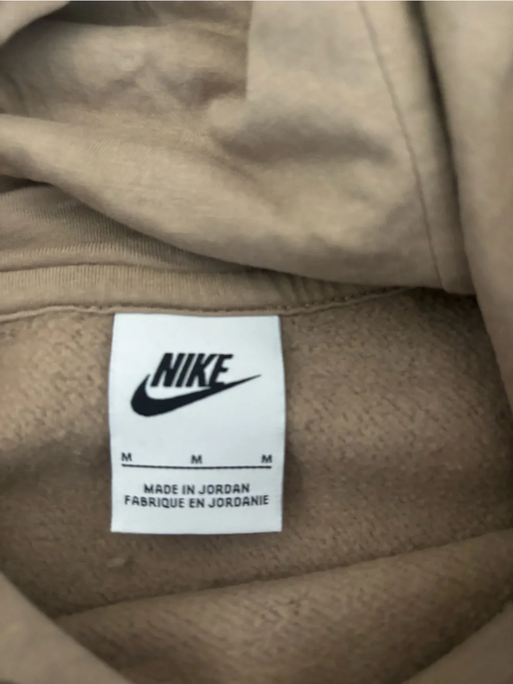 Nike Beige/Tan Pullover Hoodie with White Logo